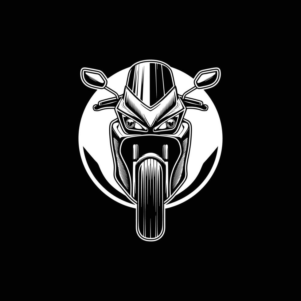 Motorcycle logo design on black background vector