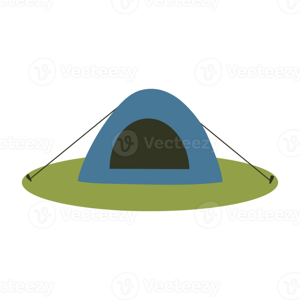 A tent on a green field with a blue tent png