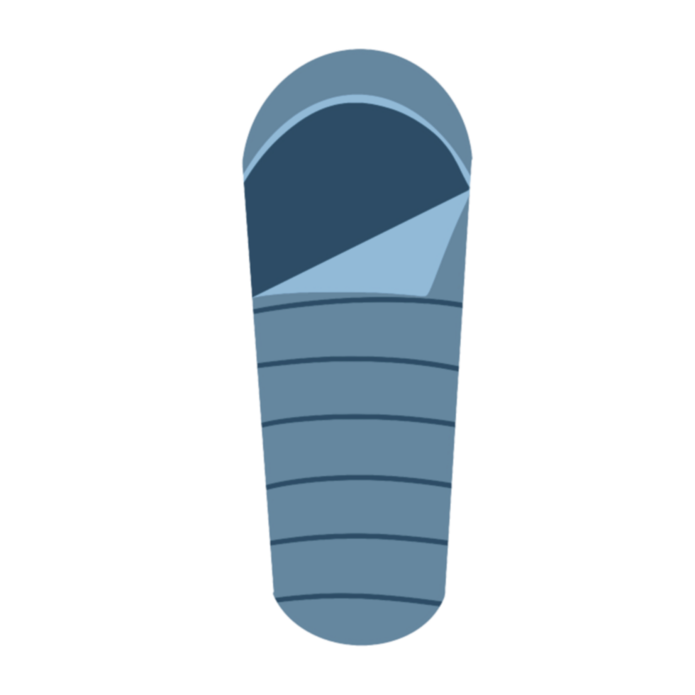 A sleeping bag with a blue and white pattern png