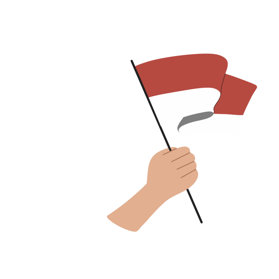 Hand holding indonesia flag illustration png