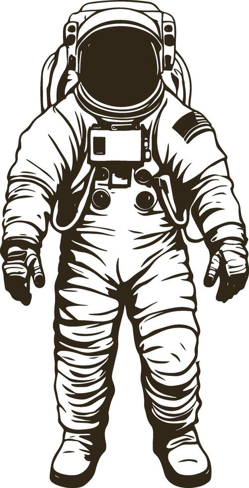 an astronaut in a suit is shown in silhouette vector
