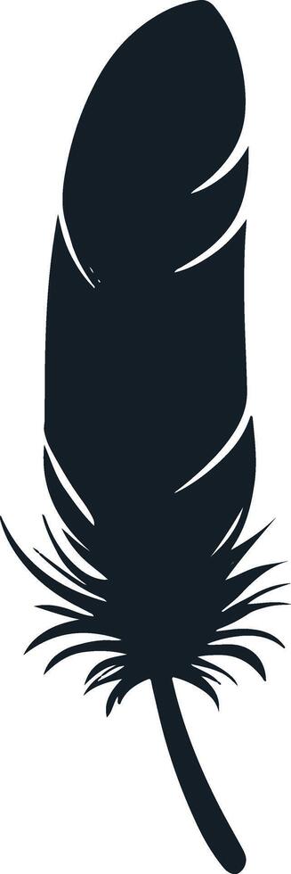 illustration, silhouette of bird feather vector