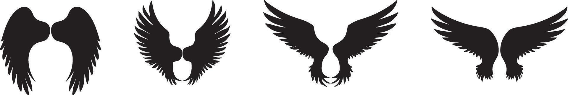 a set of four different wings with different shapes vector