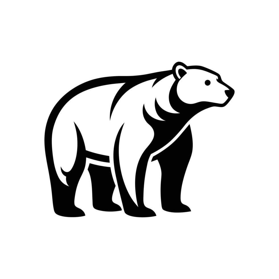 A black and white bear logo on a white background vector