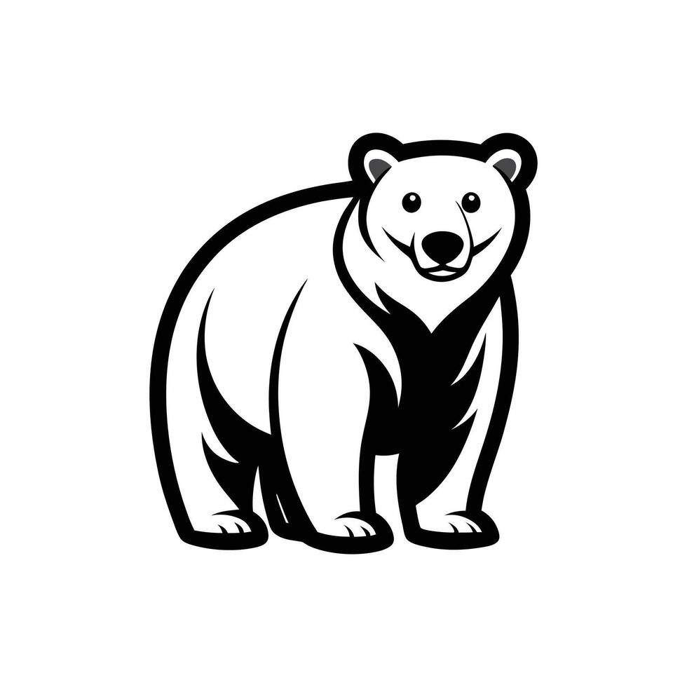 A black and white bear logo on a white background vector