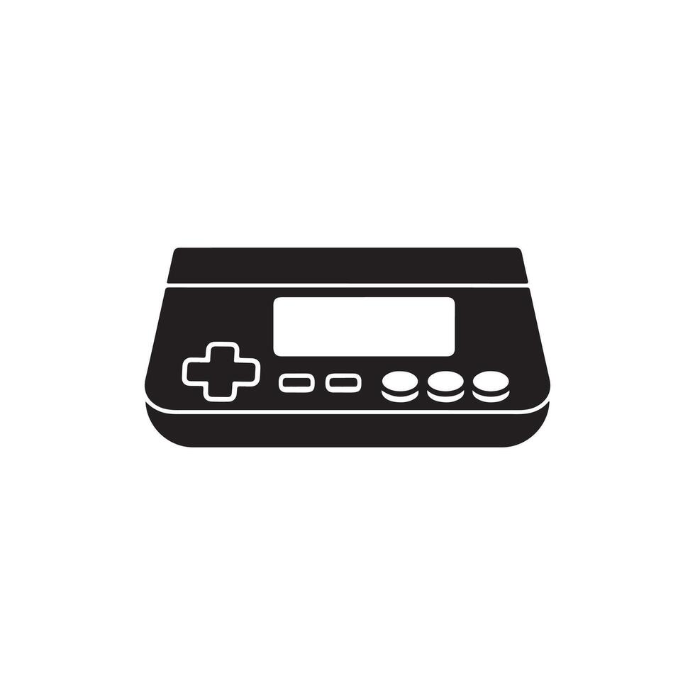 A black and white illustration of a game controller vector