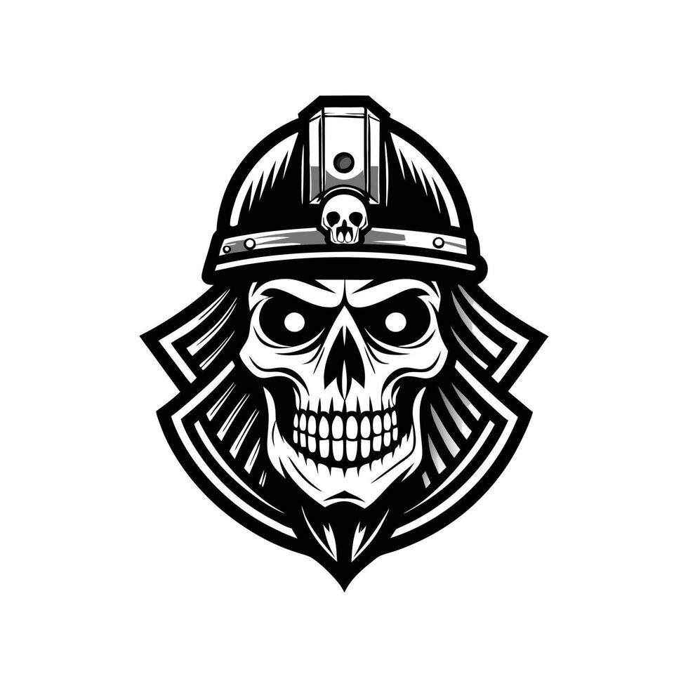A skull wearing a helmet with a skull on it vector