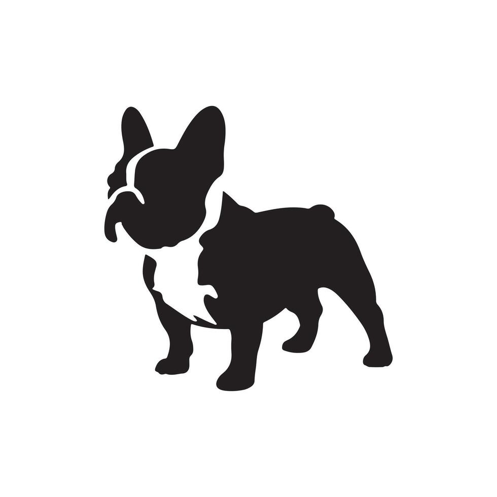 French bulldog dog silhouette on white background vector