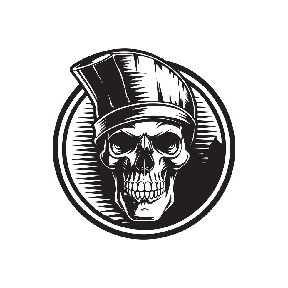 Skull in chef hat illustration vector