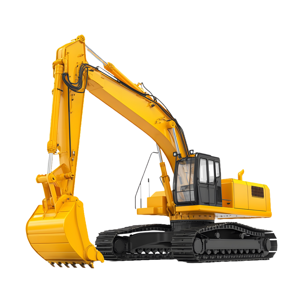Excavation Excellence Yellow Swing Excavator Isolated for Construction-Themed Posts and Covers png