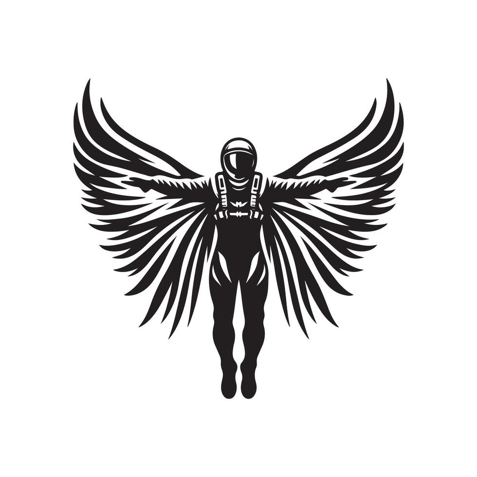 An astronaut with wings on his back vector