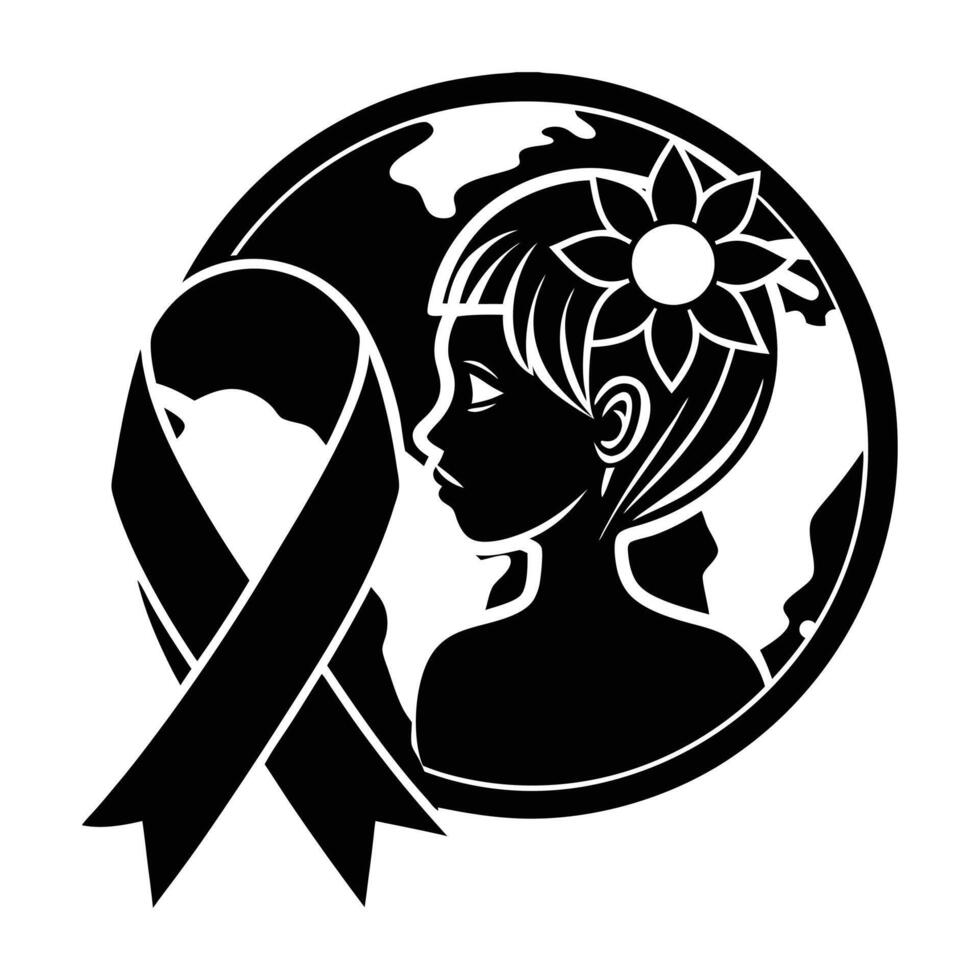 The logo for the world cancer day vector