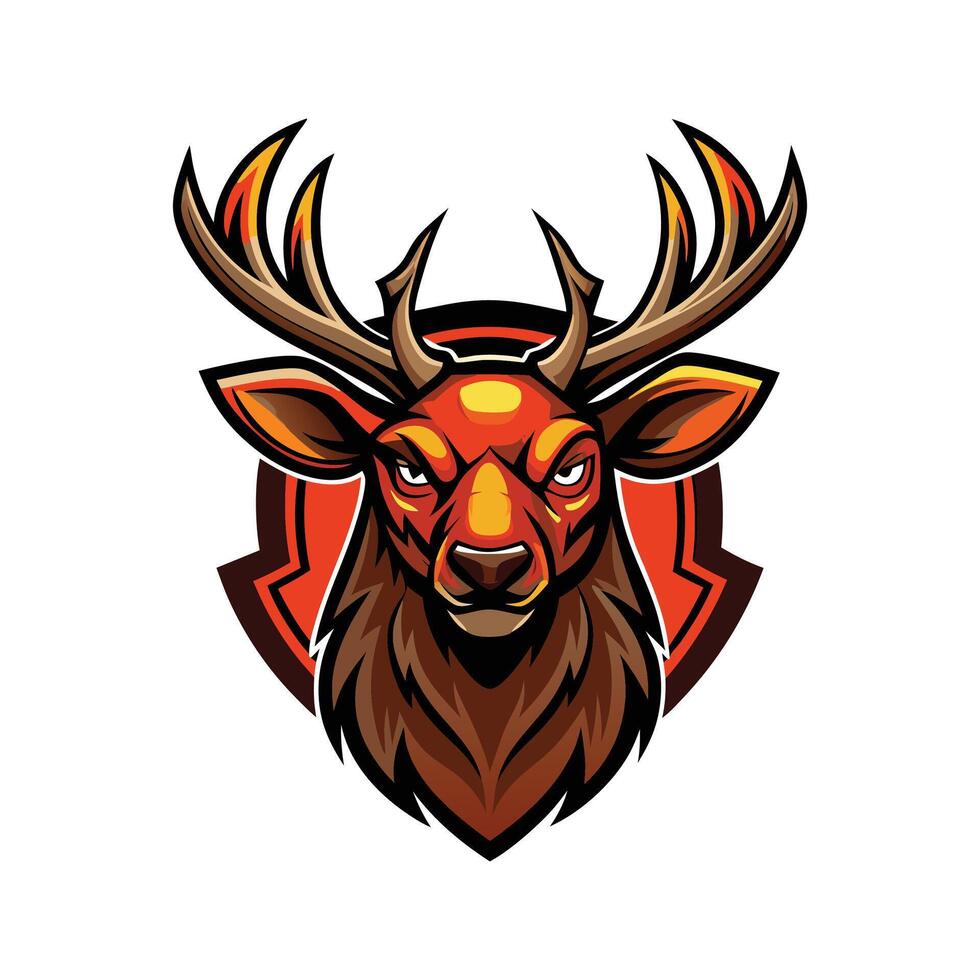 A deer head with horns on it vector
