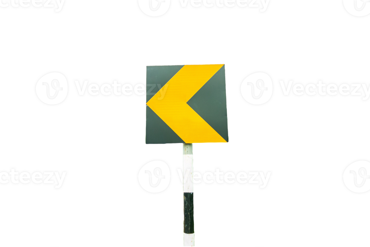 Road Safety Sign with Yellow Left Arrow on transparent Background png