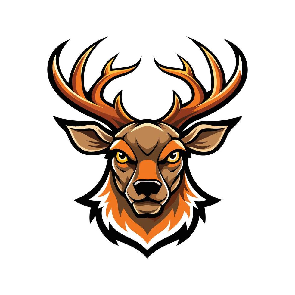 A deer head with horns on it vector