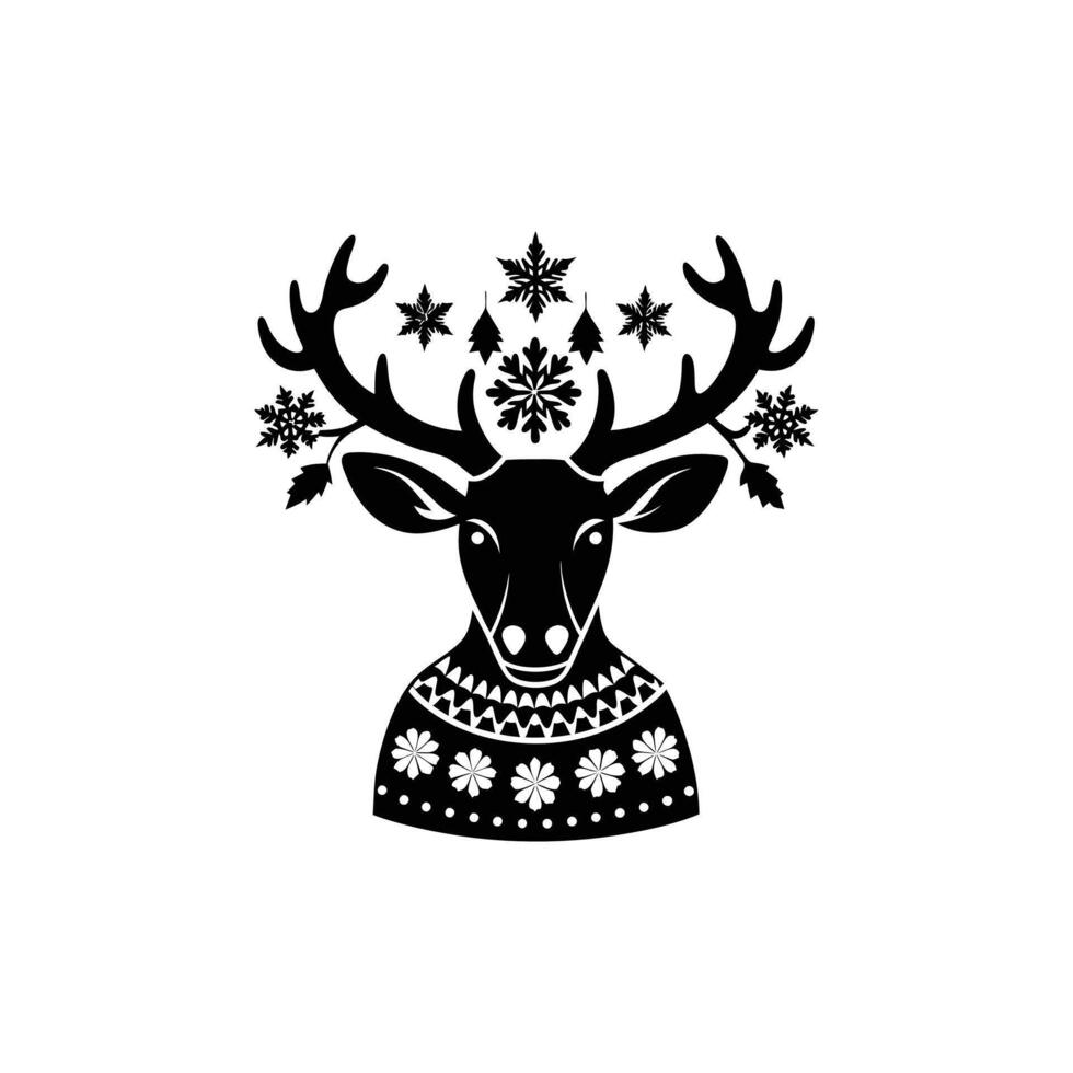 Christmas deer illustration vector