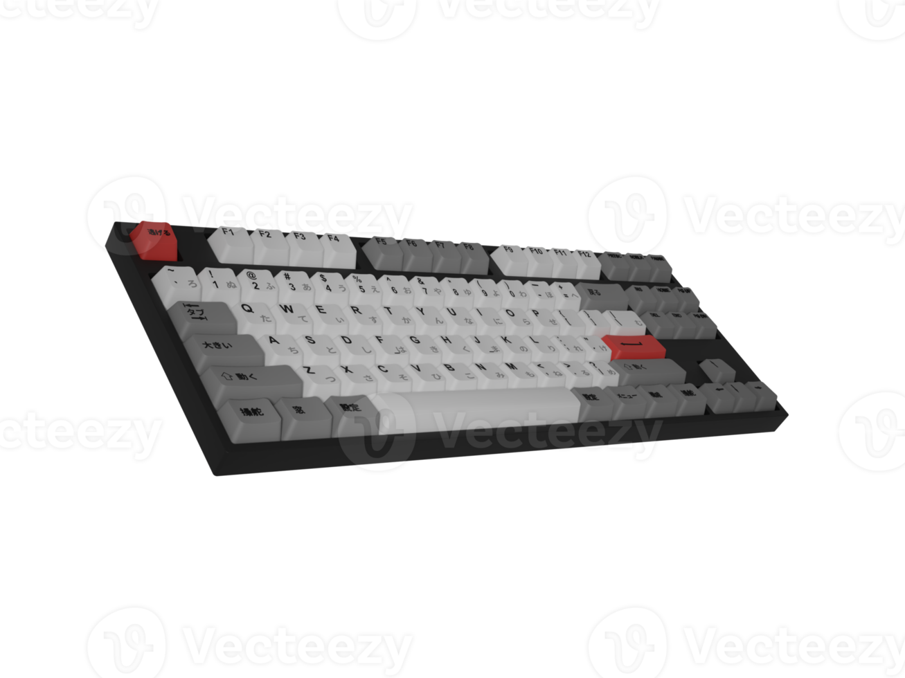 A computer keyboard with red and white keys png