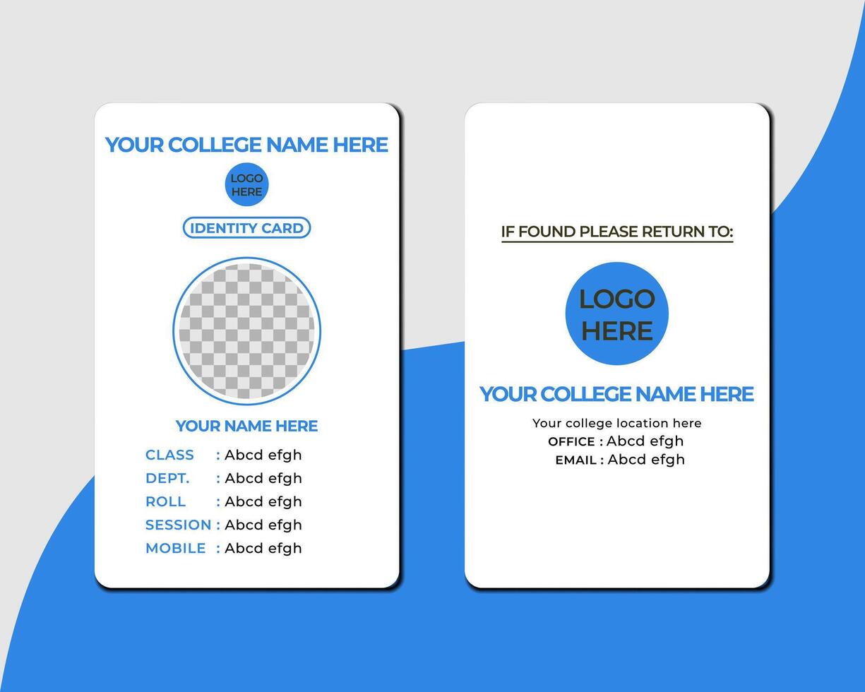 Id card design template for business, layer organized. vector
