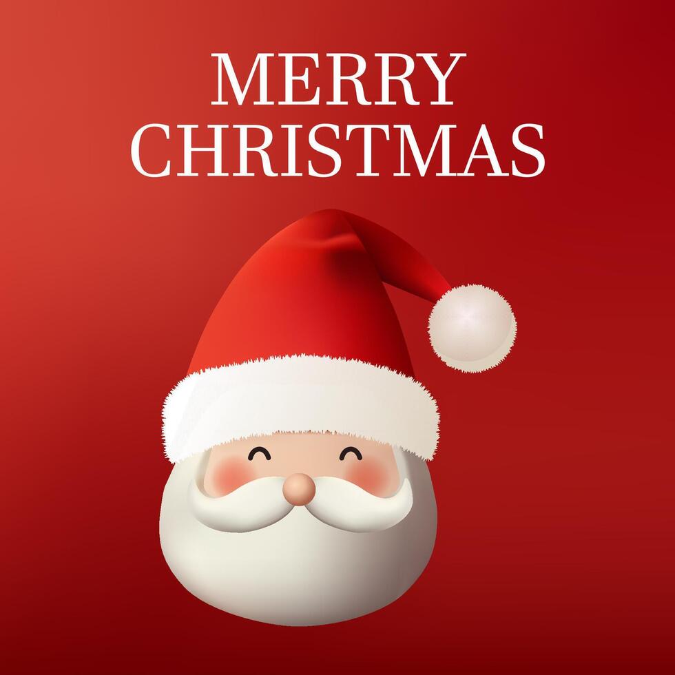 Merry Christmas greeting card with santa claus vector