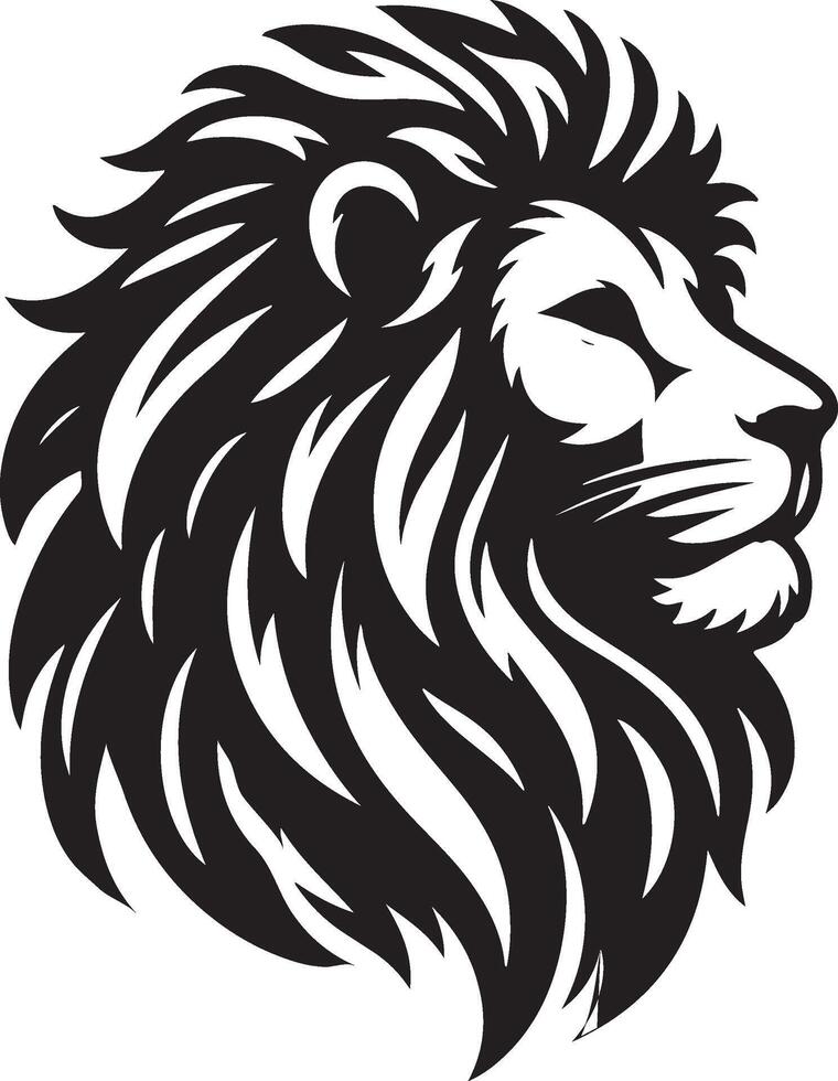 Illustration of lion head with black and white style vector
