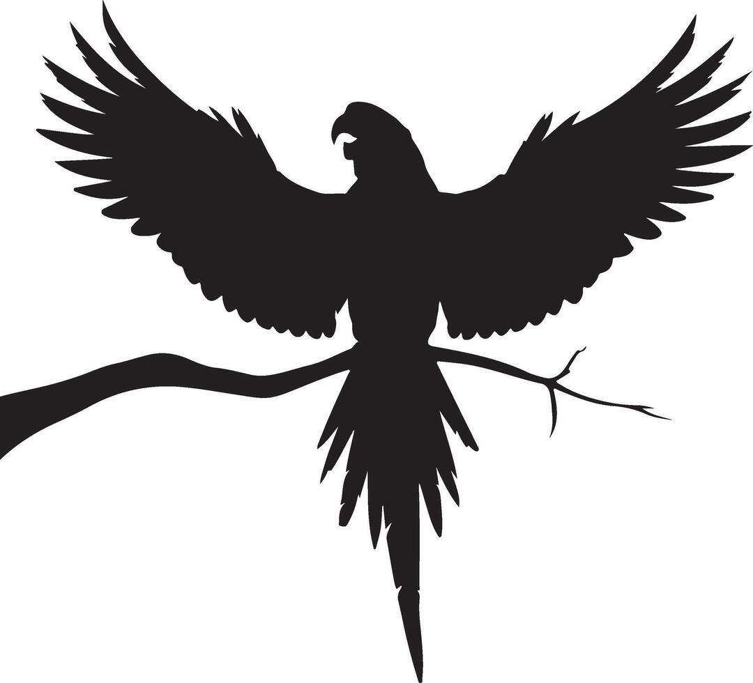 A parrot on the tree brance on flying mode vector