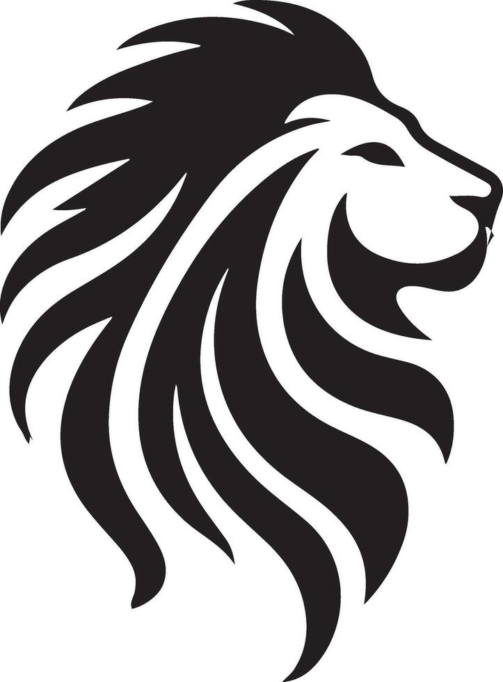 Illustration of lion head silhouette. vector