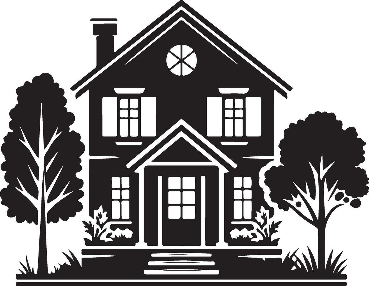 Urban architecture, residential family house in flat style vector