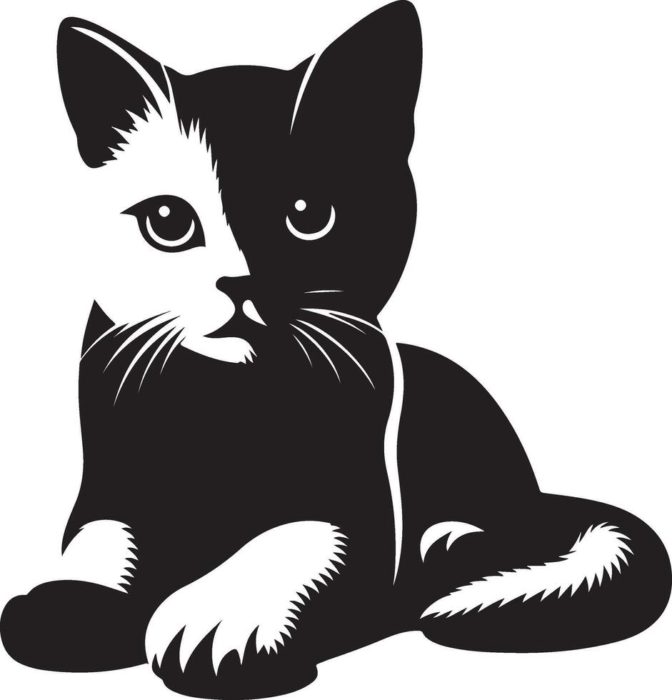 A cat in silhouette style image vector