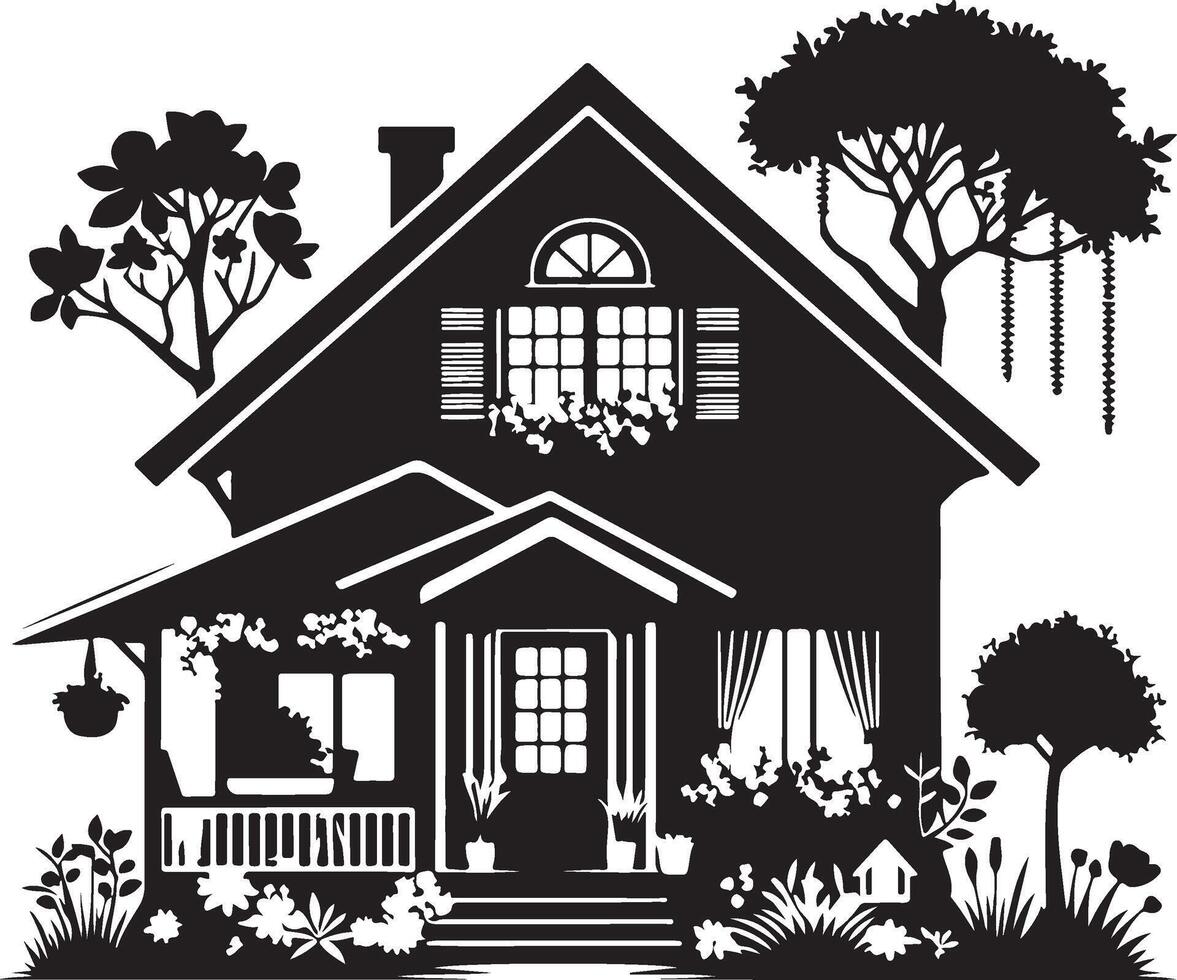A beautiful house in style vector