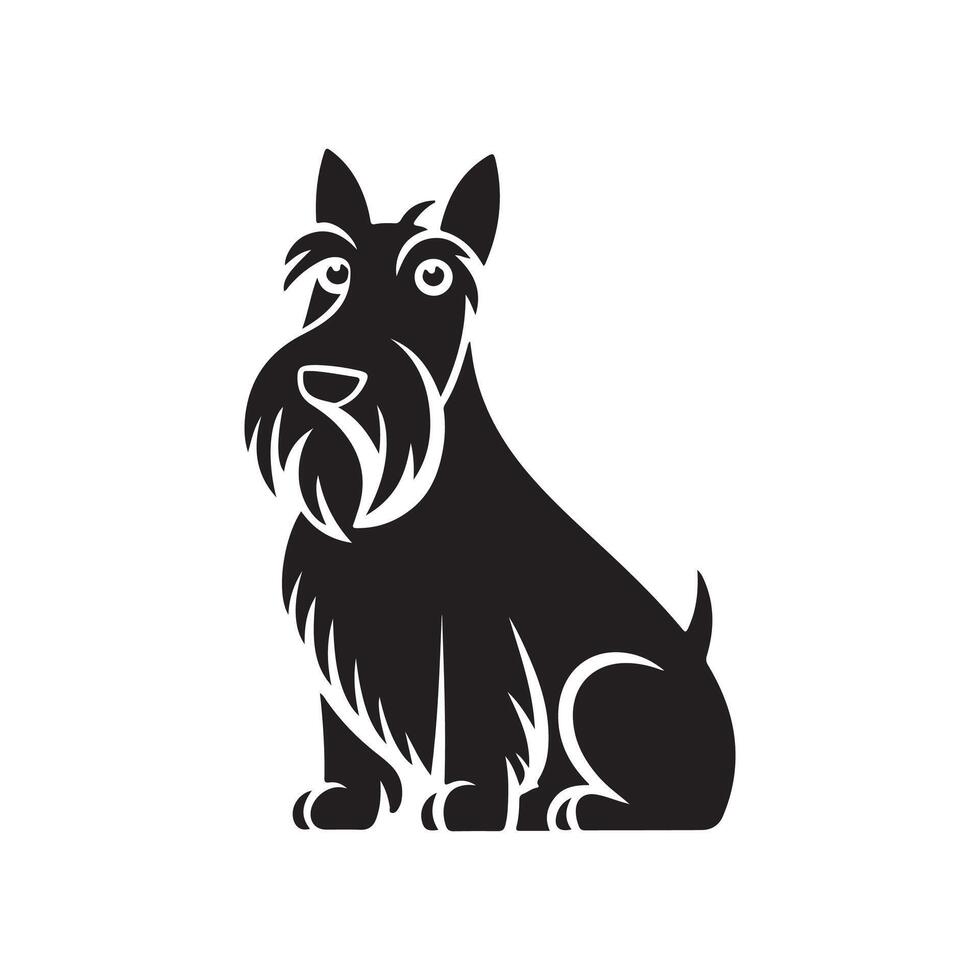 Scottish terrier dog silhouette illustration vector