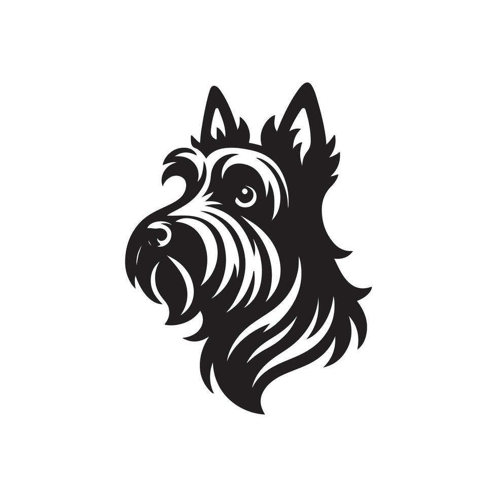 Scottish terrier dog head logo vector