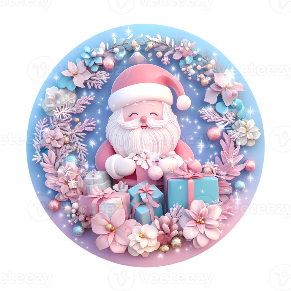 Christmas and new year celebration with santa and decorations png