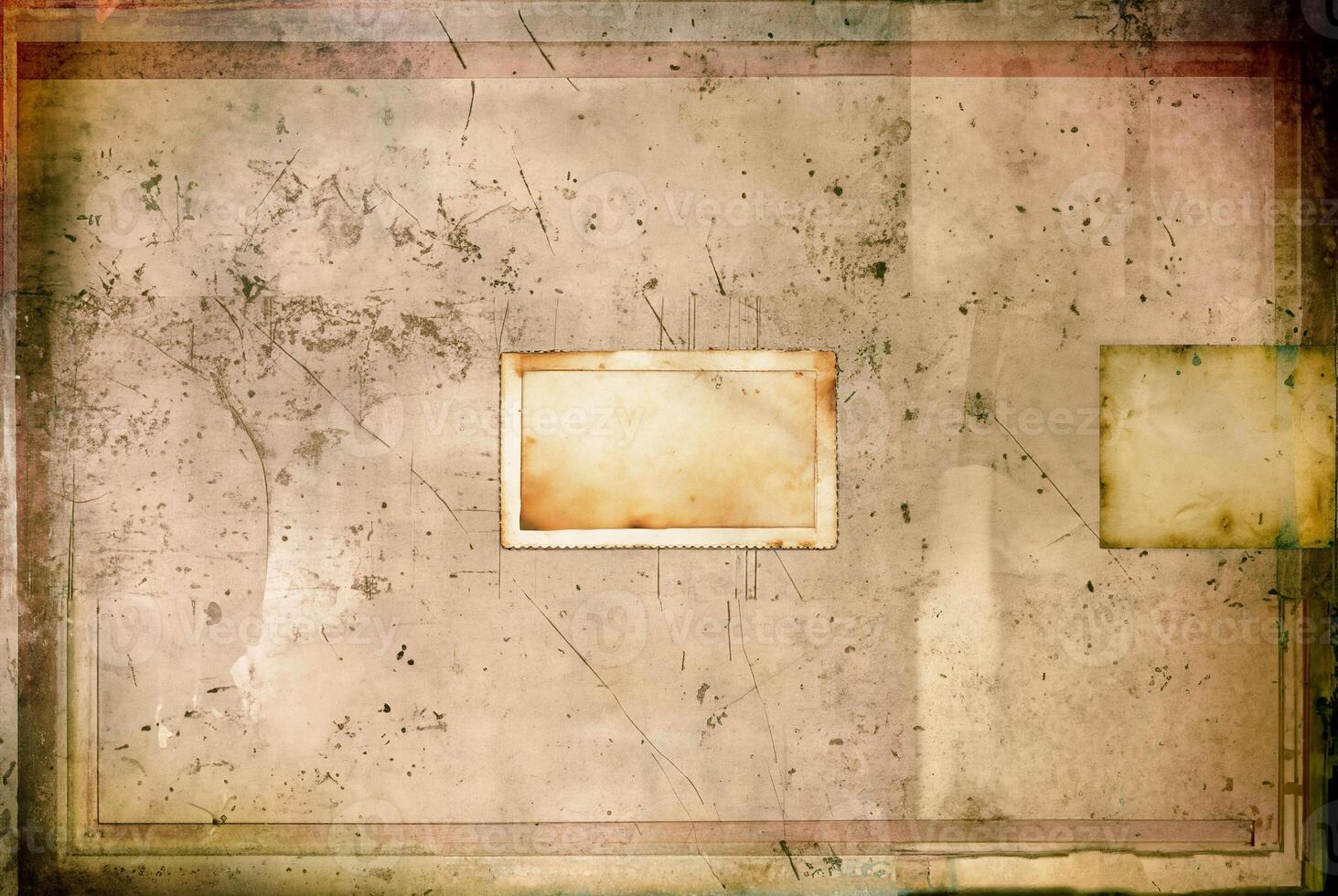 Vintage Grunge Frame with Distressed Paper Texture and Scratched Surface photo
