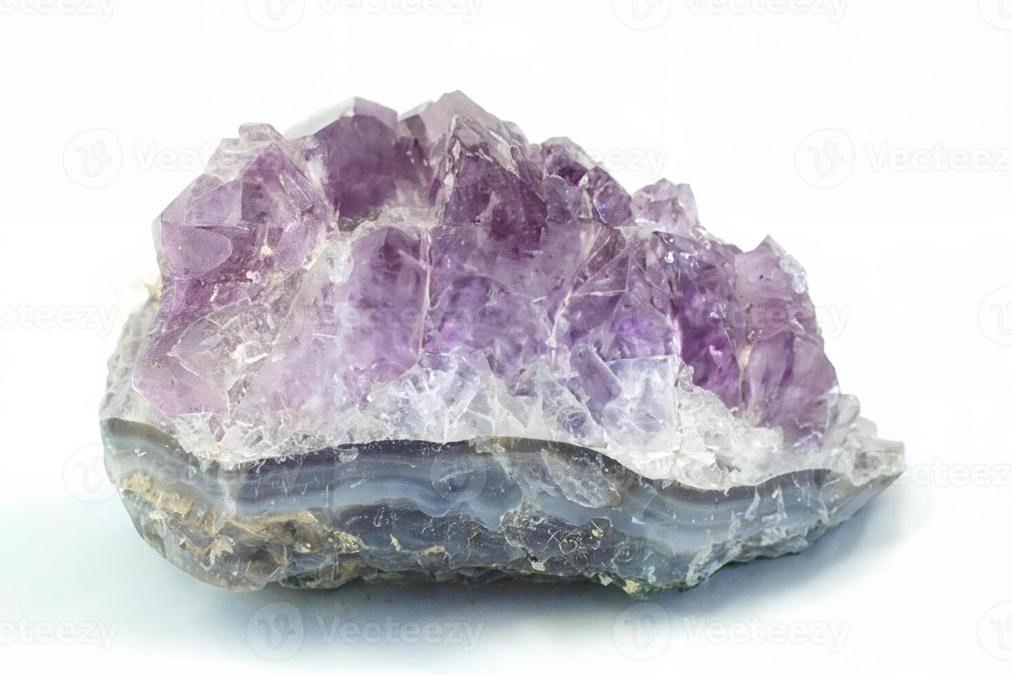 Vibrant Amethyst Crystal on Clean White Background photo