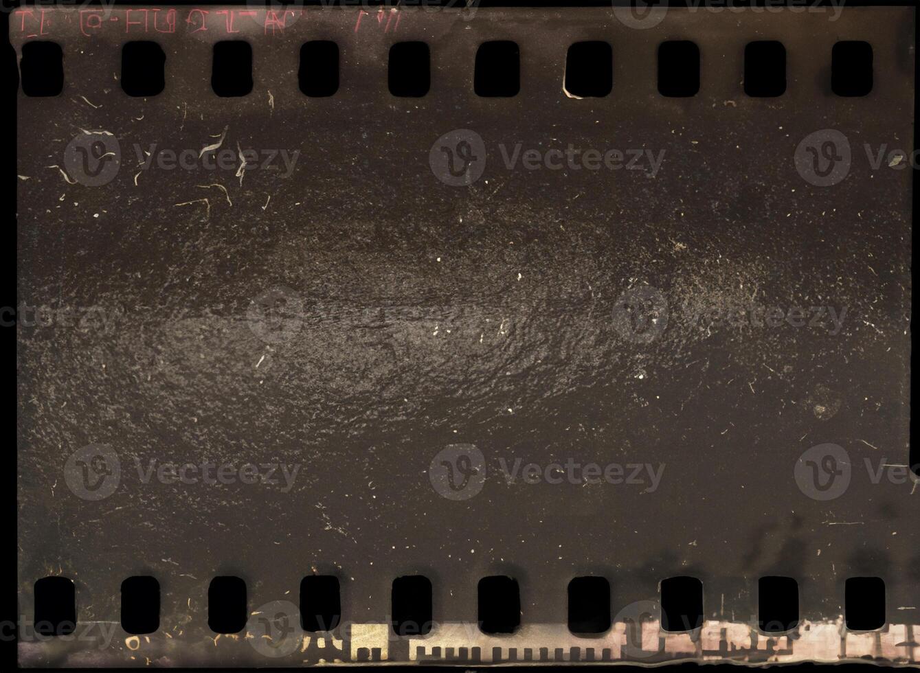 Empty 35mm Film Strip on Black Background - Isolated Negative Photo Snip
