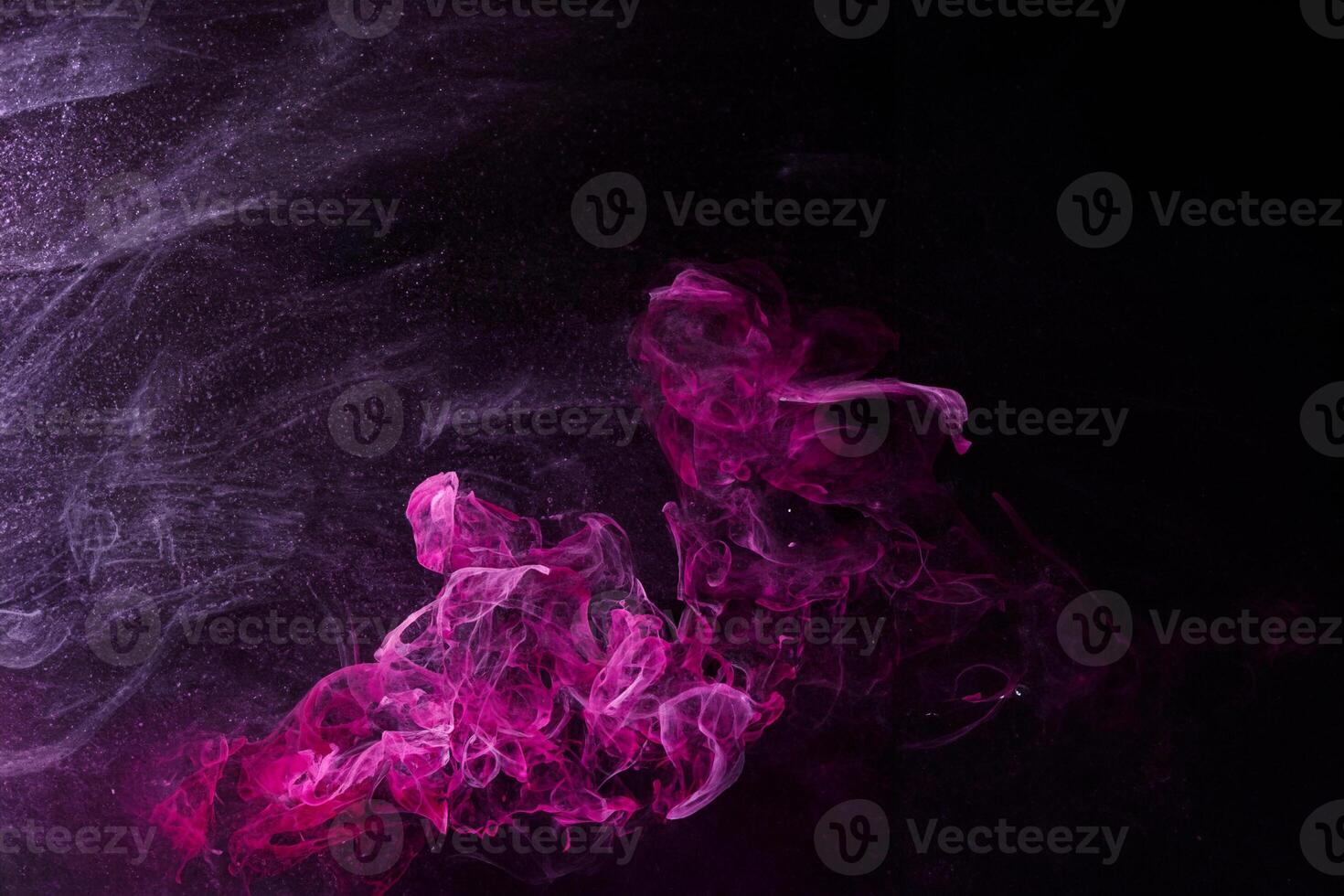 Abstract Dark Pink and Black Ink in Water, Creating Ocean-like Waves and Splashes photo