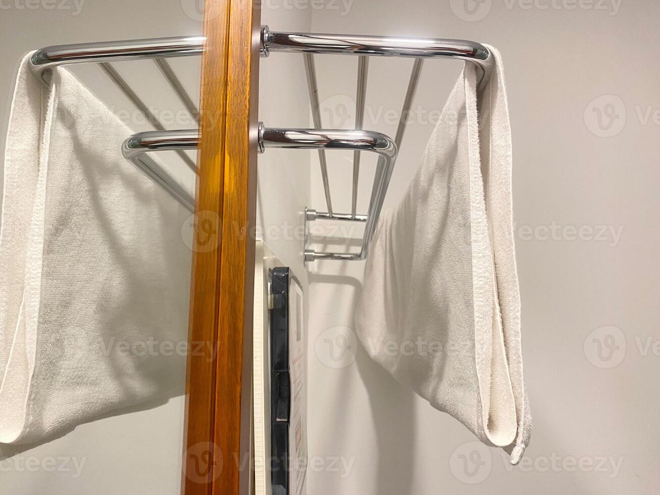 Towel Rack in Bathroom photo