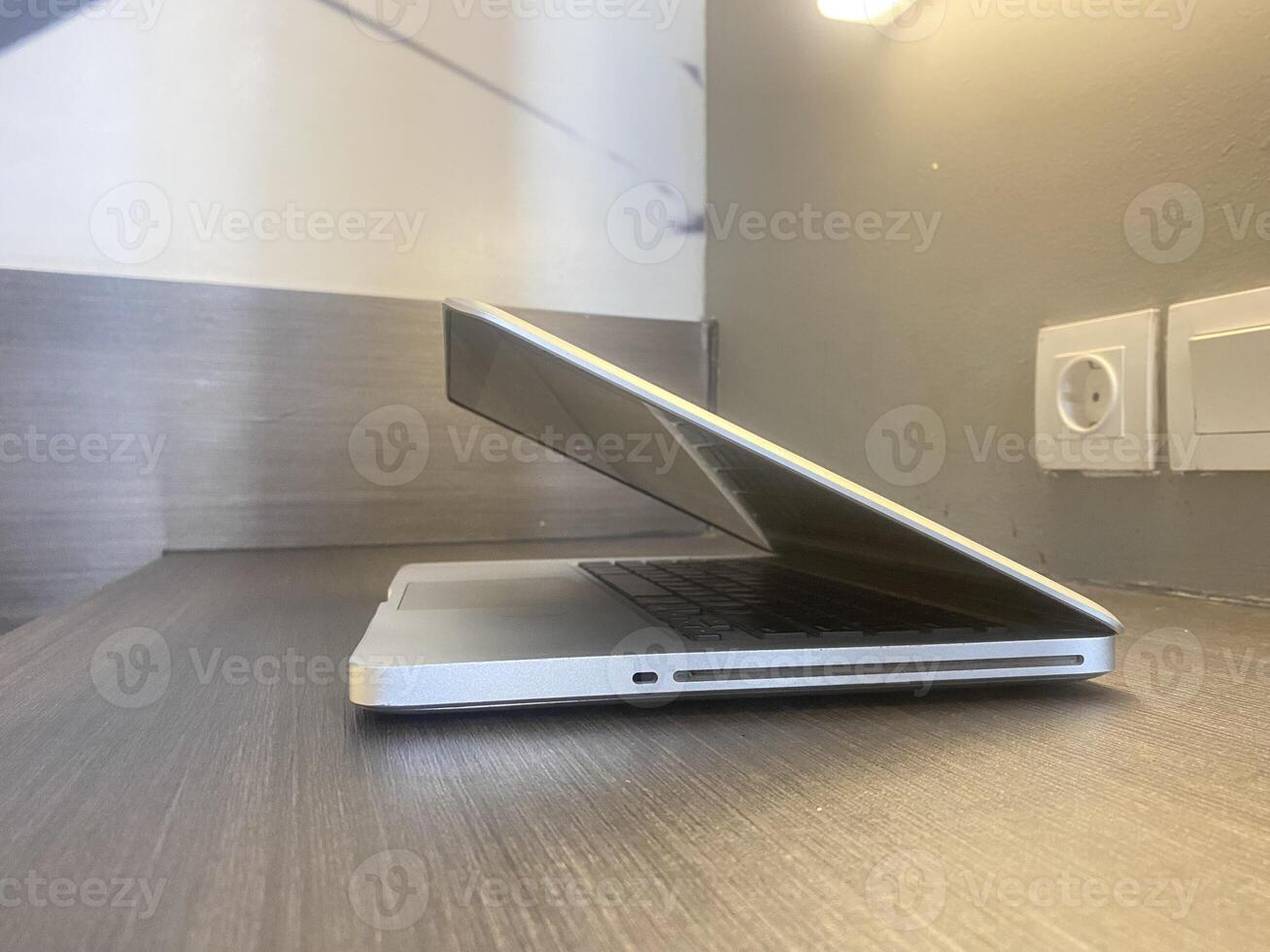 Open Laptop on a Desk photo