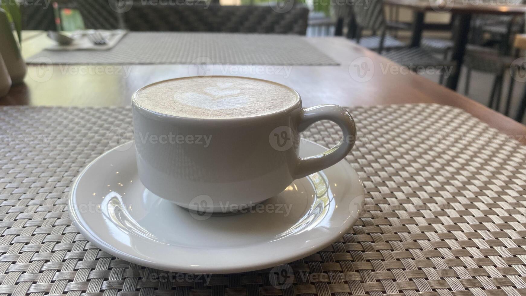 Cappuccino in a White Cup photo