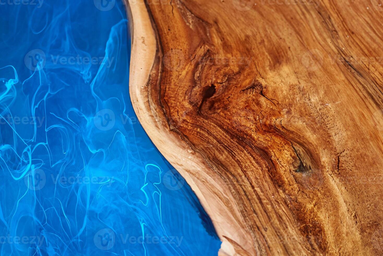 Wooden Table Surface with Epoxy Resin Texture photo