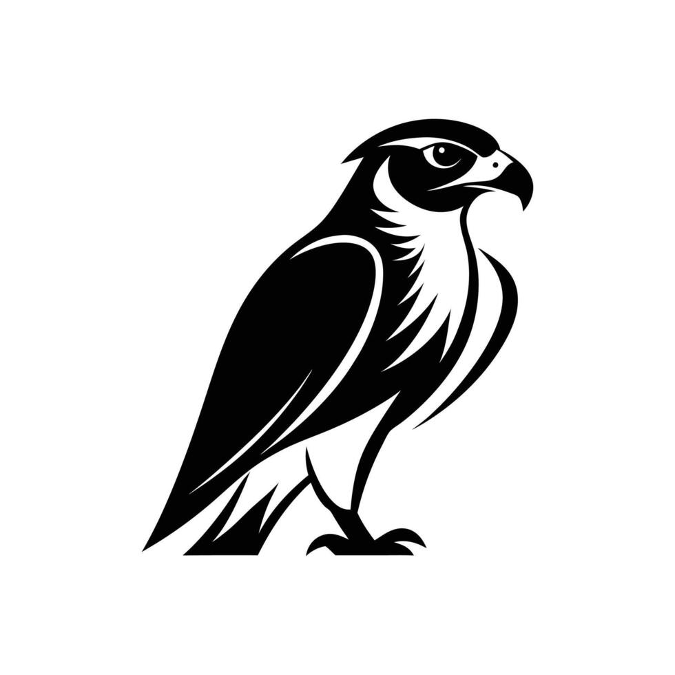 Black and white logo of a hawk vector