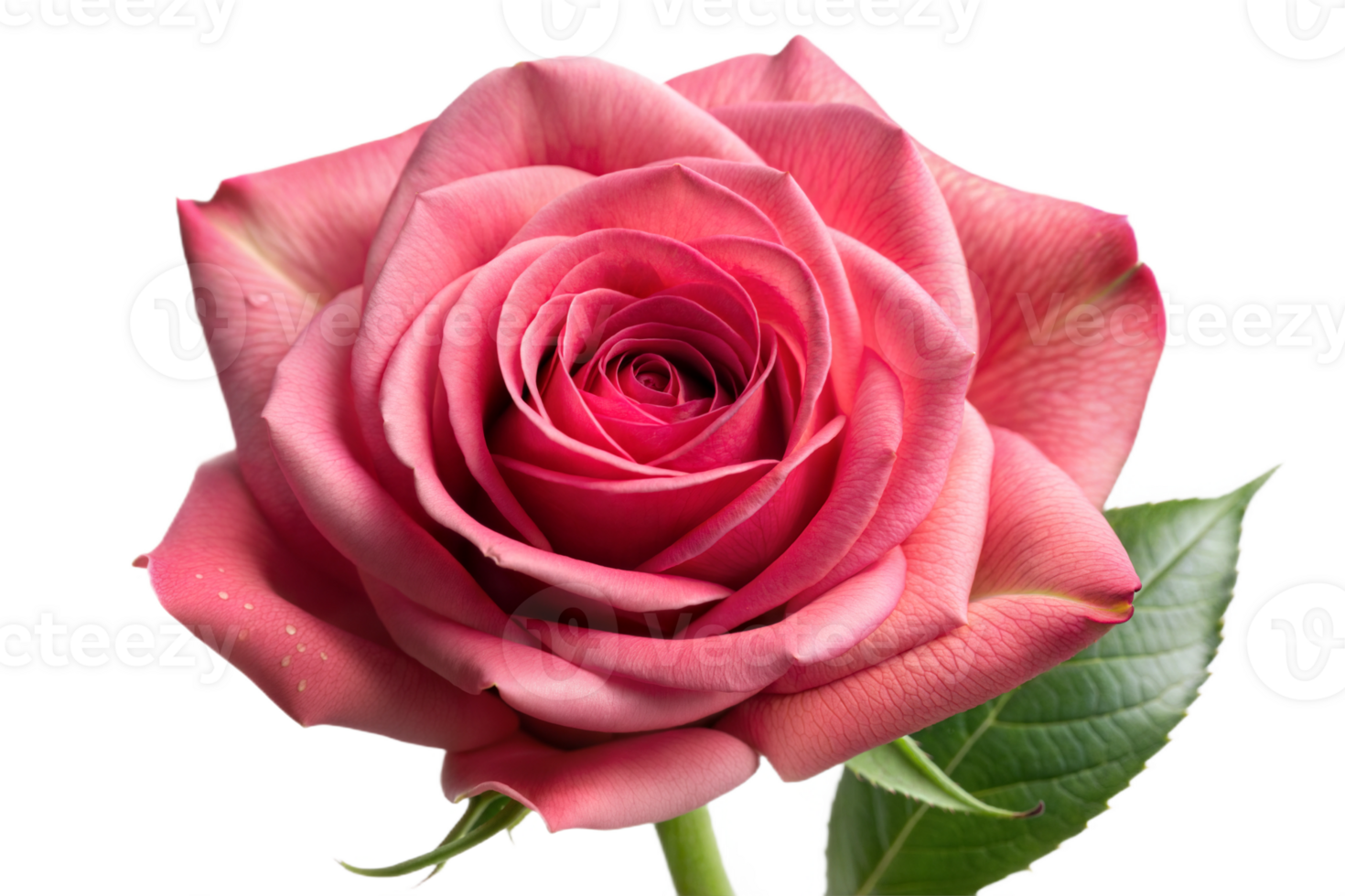 Single Pink Rose with No Background png