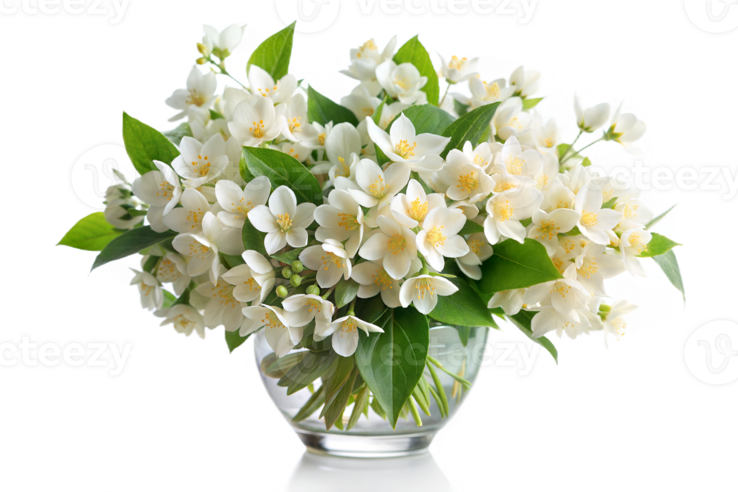 Jasmine Bouquet in Vase, No Background png