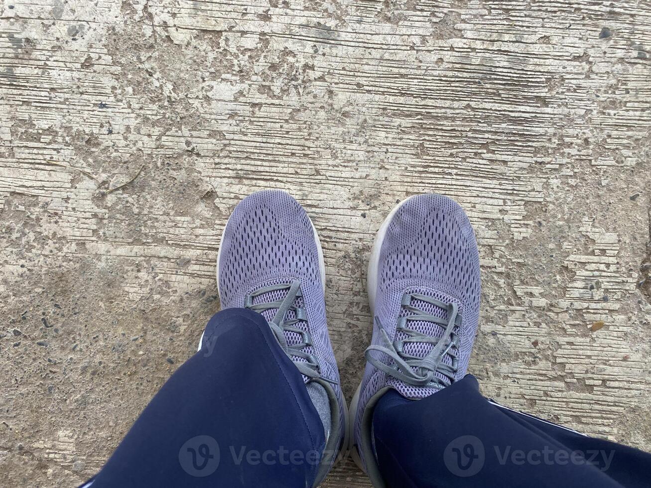 Purple Sneakers on Concrete.JPG photo