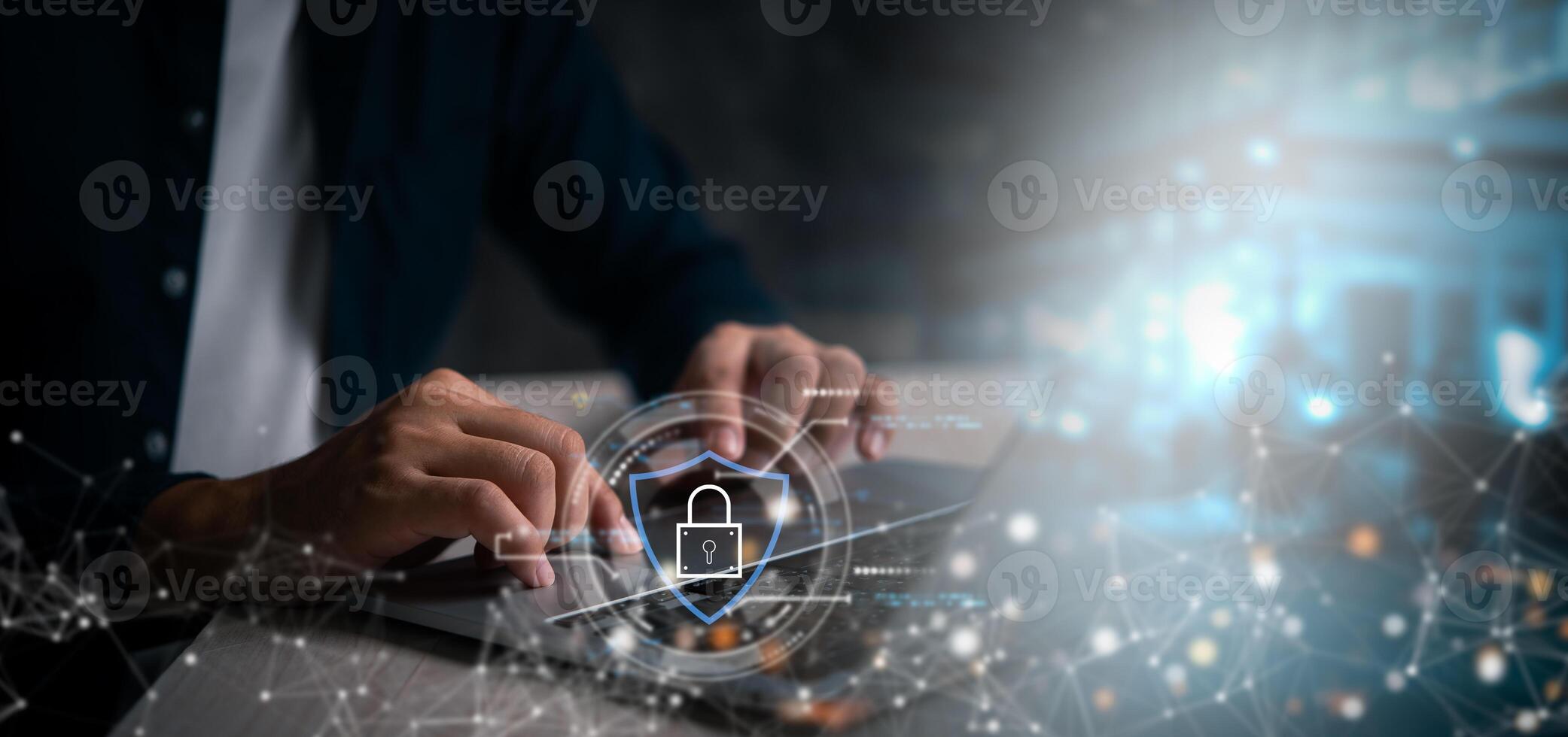 Cybersecurity internet networking database privacy server system firewall protect hacking online safe password and information cloud digital technology photo
