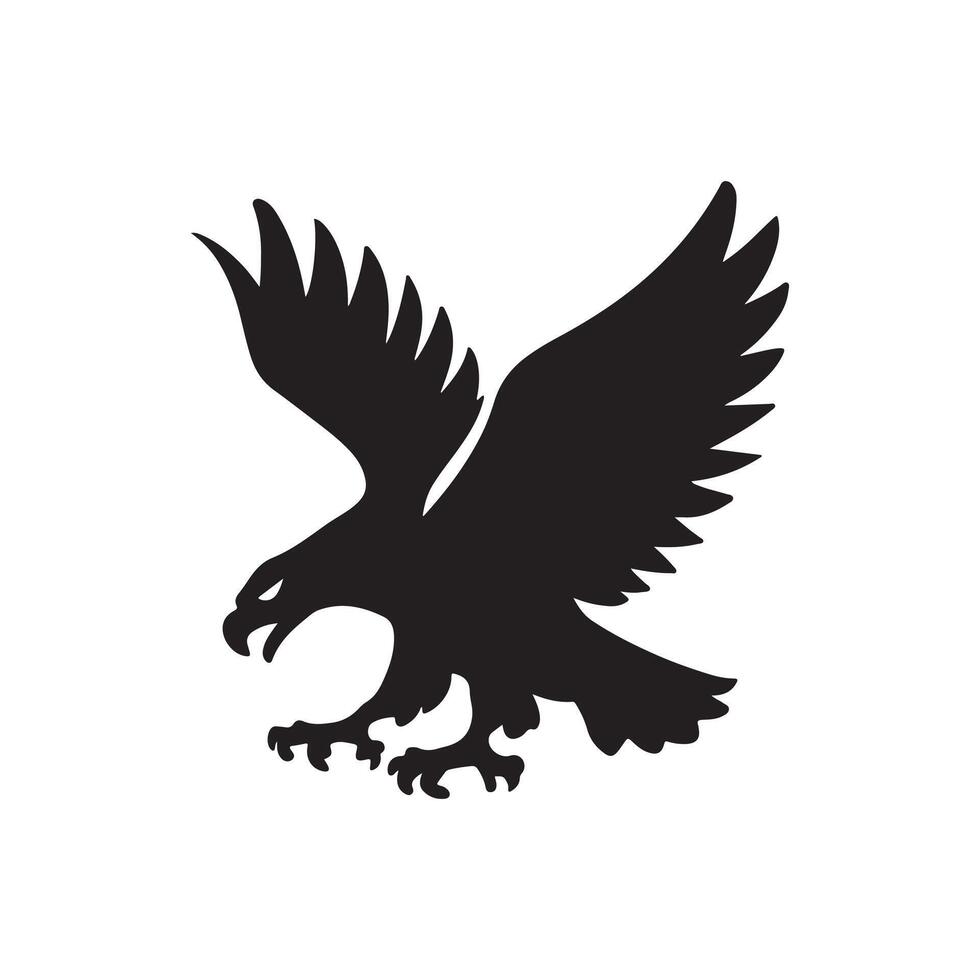 An eagle is shown in black on a white background vector