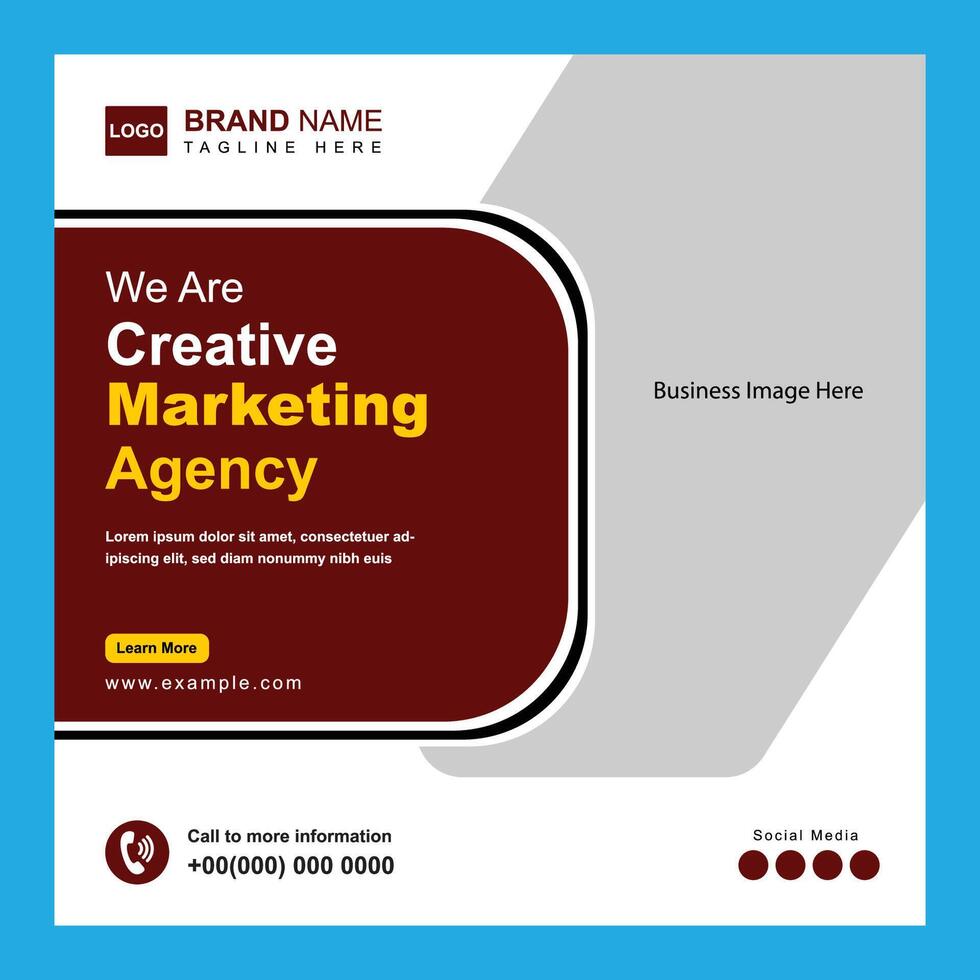 Social Media Post Template Design for Marketing Agency vector