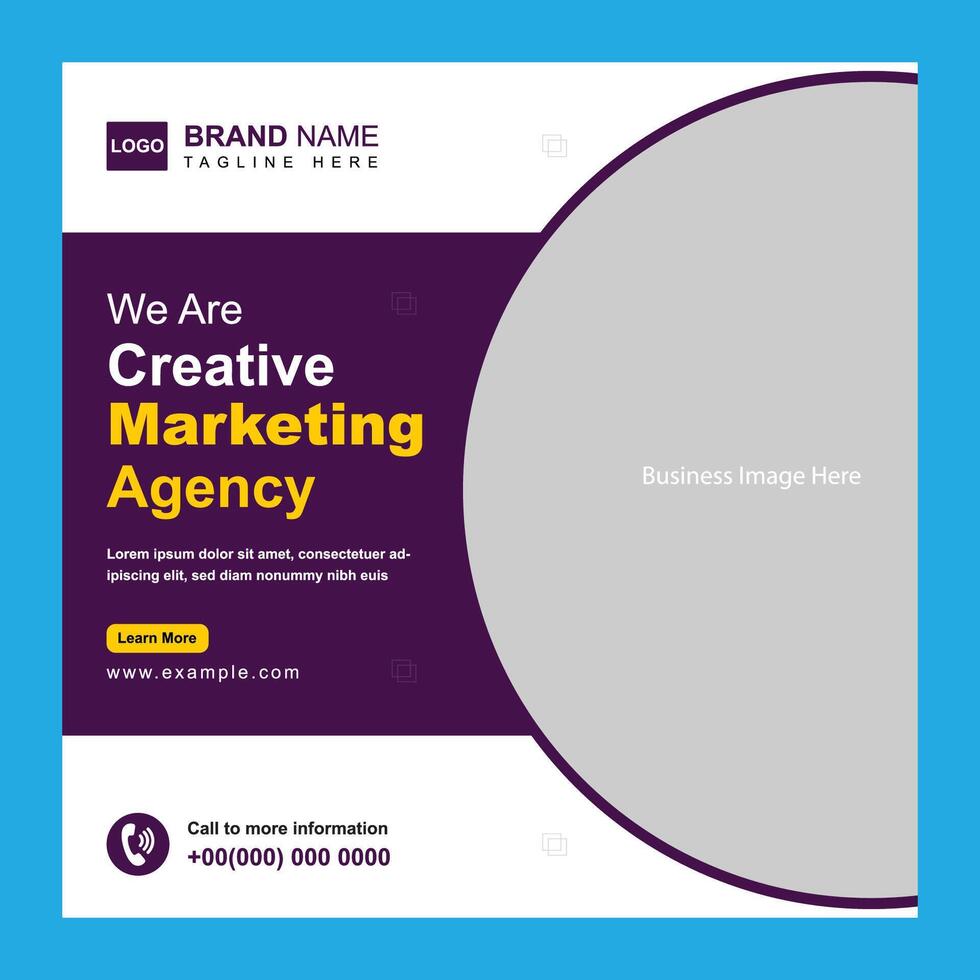 Creative Agency Social Media Post Template vector