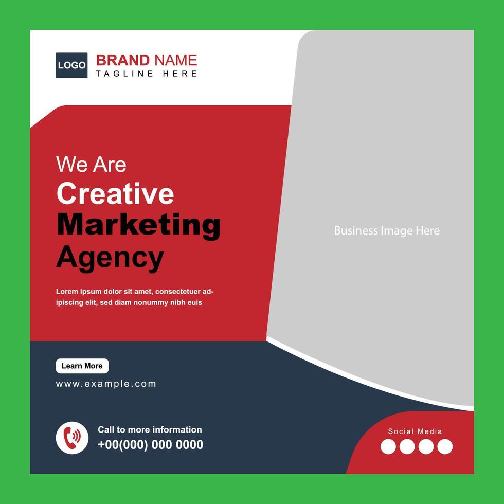 Marketing Agency Social Media Post Template Design vector
