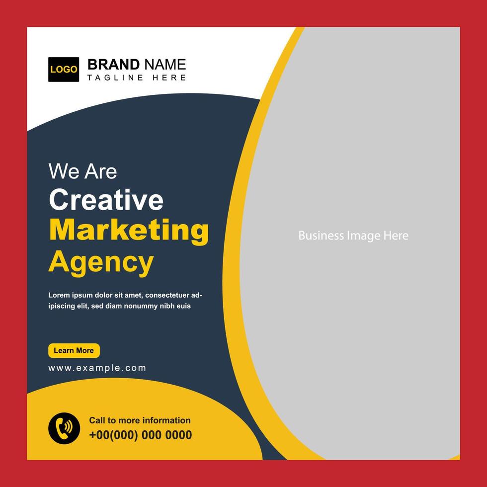 Creative Marketing Agency Social Media Post Template vector